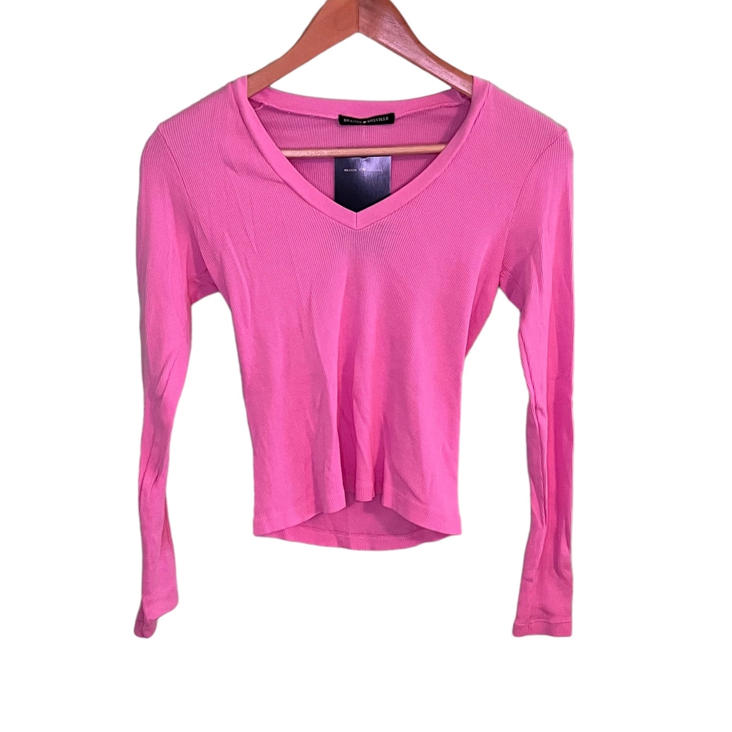 NWT Brandy Melville Pink Long Sleeve V-Neck